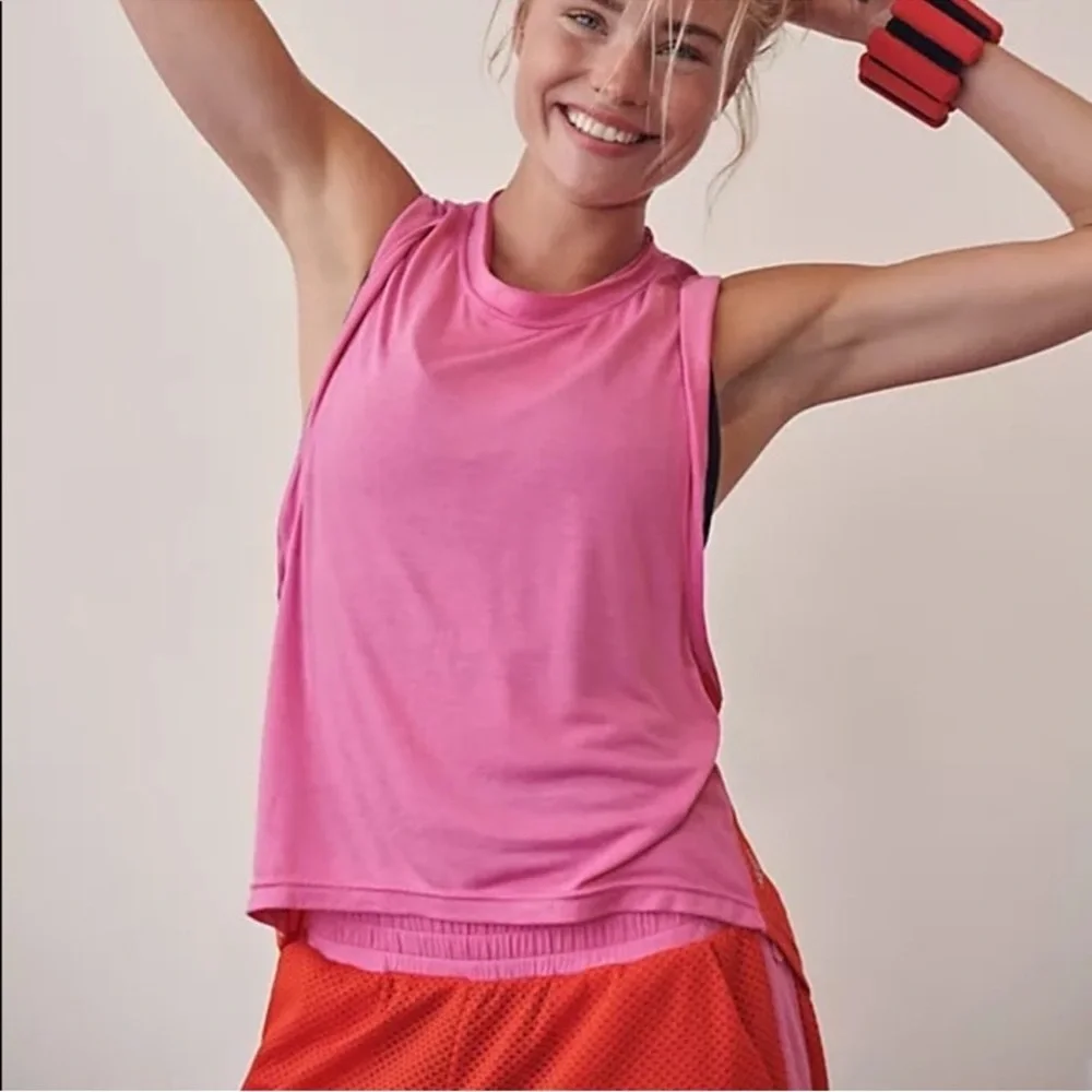 Free People Movement TrackSuit Nothing But Net Activewear Loungewear Pink Orange - Picture 13 of 13